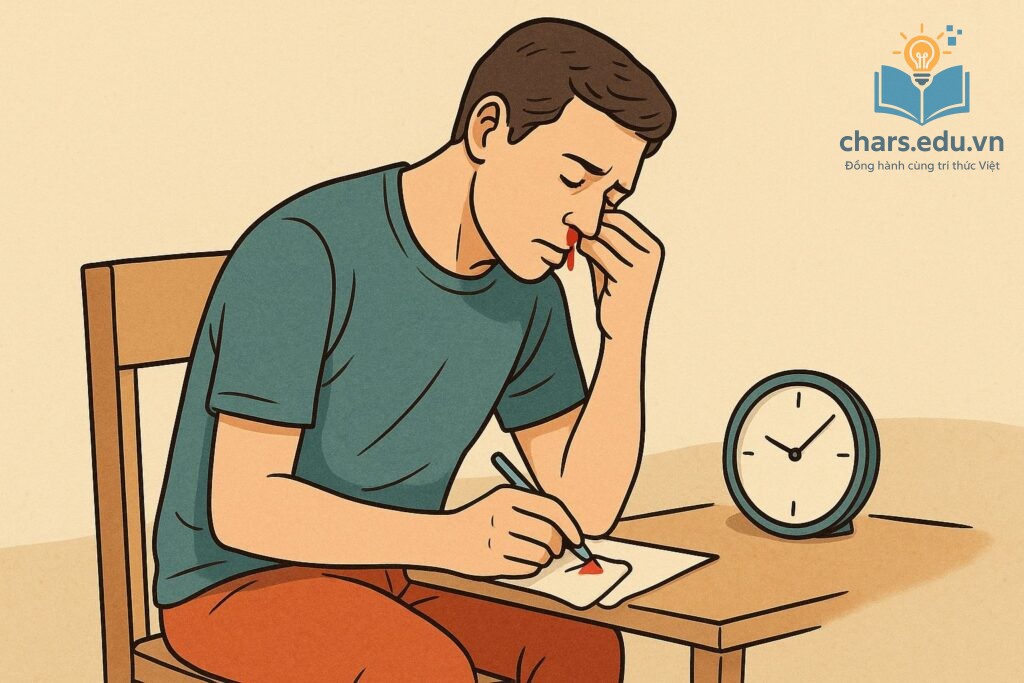 Tư thế đúng giúp xử lý chảy máu cam hiệu quả và an toàn.Tư thế đúng giúp xử lý chảy máu cam hiệu quả và an toàn.