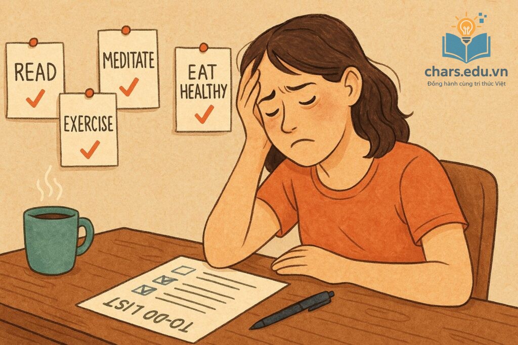 Thay đổi quá nhiều thói quen cùng lúc dễ làm bạn kiệt sức và mất kiên trì.