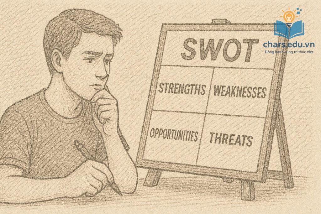 Phân tích SWOT cá nhân giúp làm rõ điểm mạnh và rào cản trong lựa chọn nghề nghiệp.