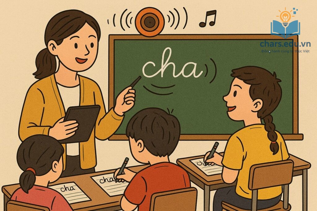 Kết hợp âm thanh và hình ảnh giúp trẻ ghi nhớ chữ cái dễ dàng hơn, nhưng đòi hỏi tài liệu chuẩn bị kỹ lưỡng.
