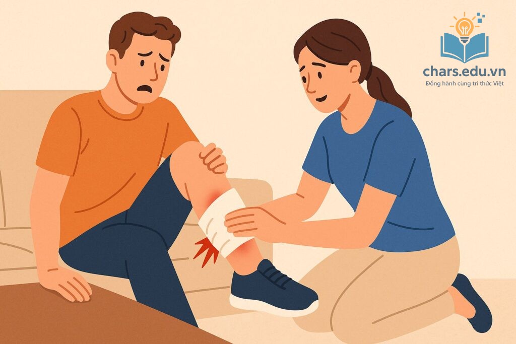 Kết hợp nâng chi và ép trực tiếp giúp giảm lưu lượng máu về vết thương.