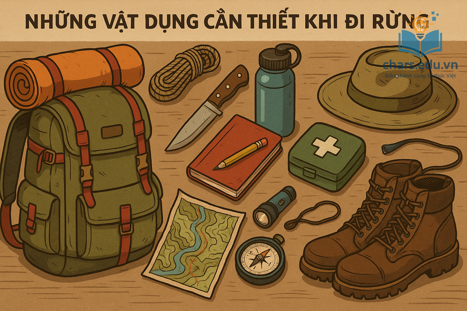 Những vật dụng cần thiết khi đi rừng giúp bạn chuẩn bị đầy đủ để đảm bảo an toàn và thoải mái.